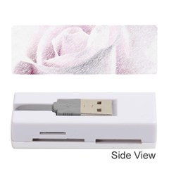 Rose Pink Flower  Floral Pencil Drawing Art Memory Card Reader (stick)  by picsaspassion