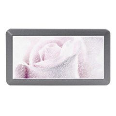 Rose Pink Flower  Floral Pencil Drawing Art Memory Card Reader (mini) by picsaspassion