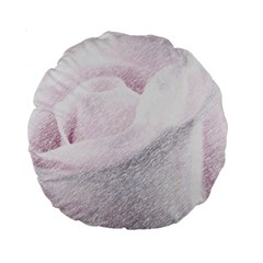 Rose Pink Flower  Floral Pencil Drawing Art Standard 15  Premium Round Cushions by picsaspassion