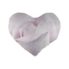 Rose Pink Flower  Floral Pencil Drawing Art Standard 16  Premium Heart Shape Cushions by picsaspassion