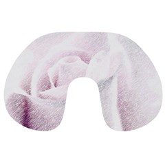 Rose Pink Flower  Floral Pencil Drawing Art Travel Neck Pillows by picsaspassion