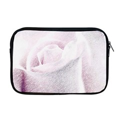 Rose Pink Flower  Floral Pencil Drawing Art Apple Macbook Pro 17  Zipper Case by picsaspassion