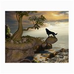 The Lonely Wolf On The Flying Rock Small Glasses Cloth (2-Side) Front