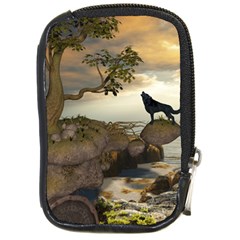 The Lonely Wolf On The Flying Rock Compact Camera Cases by FantasyWorld7