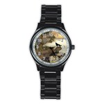 The Lonely Wolf On The Flying Rock Stainless Steel Round Watch Front