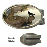 The Lonely Wolf On The Flying Rock Money Clips (Oval)  Front