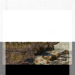 The Lonely Wolf On The Flying Rock Rectangular Jigsaw Puzzl by FantasyWorld7