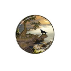 The Lonely Wolf On The Flying Rock Hat Clip Ball Marker by FantasyWorld7