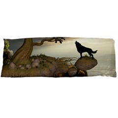 The Lonely Wolf On The Flying Rock Body Pillow Case (dakimakura) by FantasyWorld7