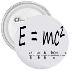 E=mc2 Formula Physics Relativity 3  Buttons by picsaspassion