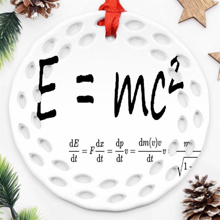 E=mc2 formula physics relativity Ornament (Round Filigree)