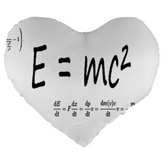 E=mc2 Formula Physics Relativity Large 19  Premium Heart Shape Cushions by picsaspassion