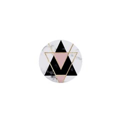 Triangles,gold,black,pink,marbles,collage,modern,trendy,cute,decorative, 1  Mini Buttons by NouveauDesign