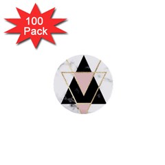 Triangles,gold,black,pink,marbles,collage,modern,trendy,cute,decorative, 1  Mini Buttons (100 Pack)  by NouveauDesign