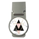 Triangles,gold,black,pink,marbles,collage,modern,trendy,cute,decorative, Money Clips (Round)  Front