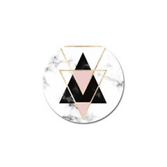 Triangles,gold,black,pink,marbles,collage,modern,trendy,cute,decorative, Golf Ball Marker (4 Pack) by NouveauDesign