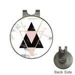 Triangles,gold,black,pink,marbles,collage,modern,trendy,cute,decorative, Hat Clips with Golf Markers Front