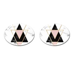 Triangles,gold,black,pink,marbles,collage,modern,trendy,cute,decorative, Cufflinks (oval) by NouveauDesign