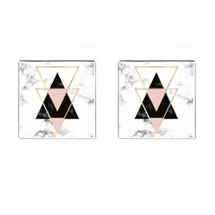 Triangles,gold,black,pink,marbles,collage,modern,trendy,cute,decorative, Cufflinks (square) by NouveauDesign