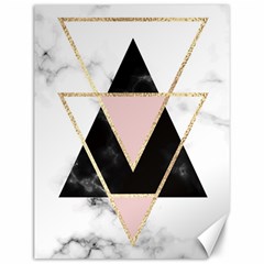 Triangles,gold,black,pink,marbles,collage,modern,trendy,cute,decorative, Canvas 12  X 16   by NouveauDesign