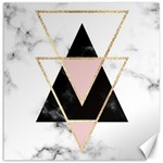 Triangles,gold,black,pink,marbles,collage,modern,trendy,cute,decorative, Canvas 20  x 20   19 x19.27  Canvas - 1