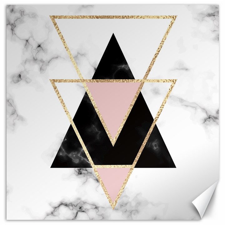 Triangles,gold,black,pink,marbles,collage,modern,trendy,cute,decorative, Canvas 20  x 20  