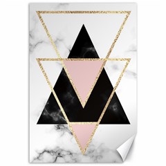 Triangles,gold,black,pink,marbles,collage,modern,trendy,cute,decorative, Canvas 24  X 36  by NouveauDesign