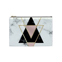 Triangles,gold,black,pink,marbles,collage,modern,trendy,cute,decorative, Cosmetic Bag (medium)  by NouveauDesign