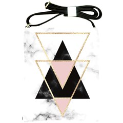 Triangles,gold,black,pink,marbles,collage,modern,trendy,cute,decorative, Shoulder Sling Bags by NouveauDesign