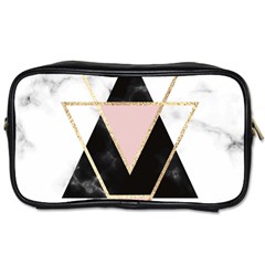 Triangles,gold,black,pink,marbles,collage,modern,trendy,cute,decorative, Toiletries Bags by NouveauDesign