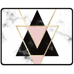 Triangles,gold,black,pink,marbles,collage,modern,trendy,cute,decorative, Fleece Blanket (medium)  by NouveauDesign