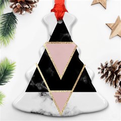 Triangles,gold,black,pink,marbles,collage,modern,trendy,cute,decorative, Christmas Tree Ornament (two Sides) by NouveauDesign