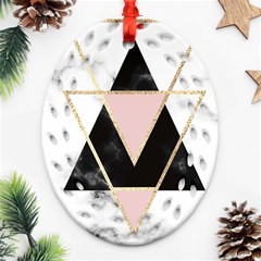 Triangles,gold,black,pink,marbles,collage,modern,trendy,cute,decorative, Ornament (oval Filigree) by NouveauDesign