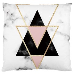 Triangles,gold,black,pink,marbles,collage,modern,trendy,cute,decorative, Large Cushion Case (one Side) by NouveauDesign