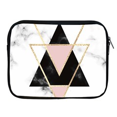 Triangles,gold,black,pink,marbles,collage,modern,trendy,cute,decorative, Apple Ipad 2/3/4 Zipper Cases by NouveauDesign