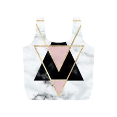 Triangles,gold,black,pink,marbles,collage,modern,trendy,cute,decorative, Full Print Recycle Bags (s)  by NouveauDesign