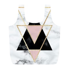 Triangles,gold,black,pink,marbles,collage,modern,trendy,cute,decorative, Full Print Recycle Bags (l)  by NouveauDesign