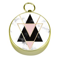 Triangles,gold,black,pink,marbles,collage,modern,trendy,cute,decorative, Gold Compasses by NouveauDesign