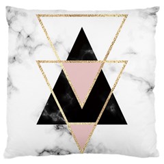 Triangles,gold,black,pink,marbles,collage,modern,trendy,cute,decorative, Standard Flano Cushion Case (one Side) by NouveauDesign