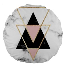 Triangles,gold,black,pink,marbles,collage,modern,trendy,cute,decorative, Large 18  Premium Flano Round Cushions by NouveauDesign