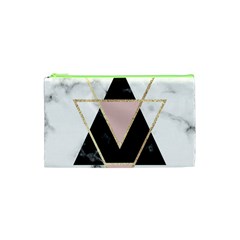 Triangles,gold,black,pink,marbles,collage,modern,trendy,cute,decorative, Cosmetic Bag (xs) by NouveauDesign