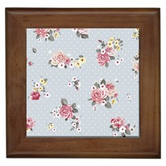 Floral Blue Framed Tiles by NouveauDesign