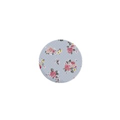 Floral Blue 1  Mini Buttons by NouveauDesign