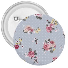 Floral Blue 3  Buttons by NouveauDesign