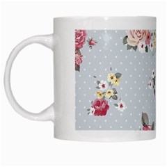 Floral Blue White Mugs by NouveauDesign