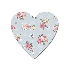 Floral Blue Heart Magnet by NouveauDesign