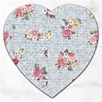 floral blue Jigsaw Puzzle (Heart) Front