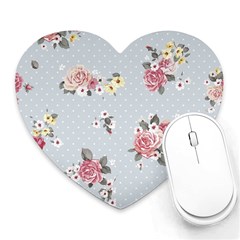 Floral Blue Heart Mousepads by NouveauDesign