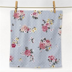 Floral Blue Face Towel by NouveauDesign