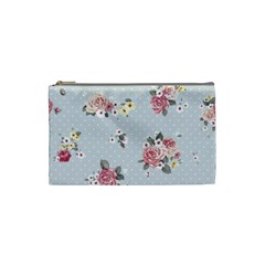 Floral Blue Cosmetic Bag (small)  by NouveauDesign